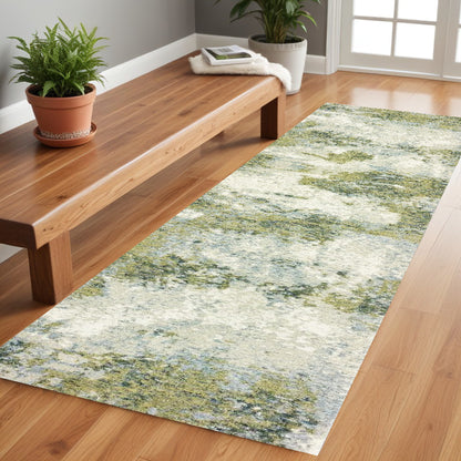 8' X 11' Blue Green Power Loom Area Rug