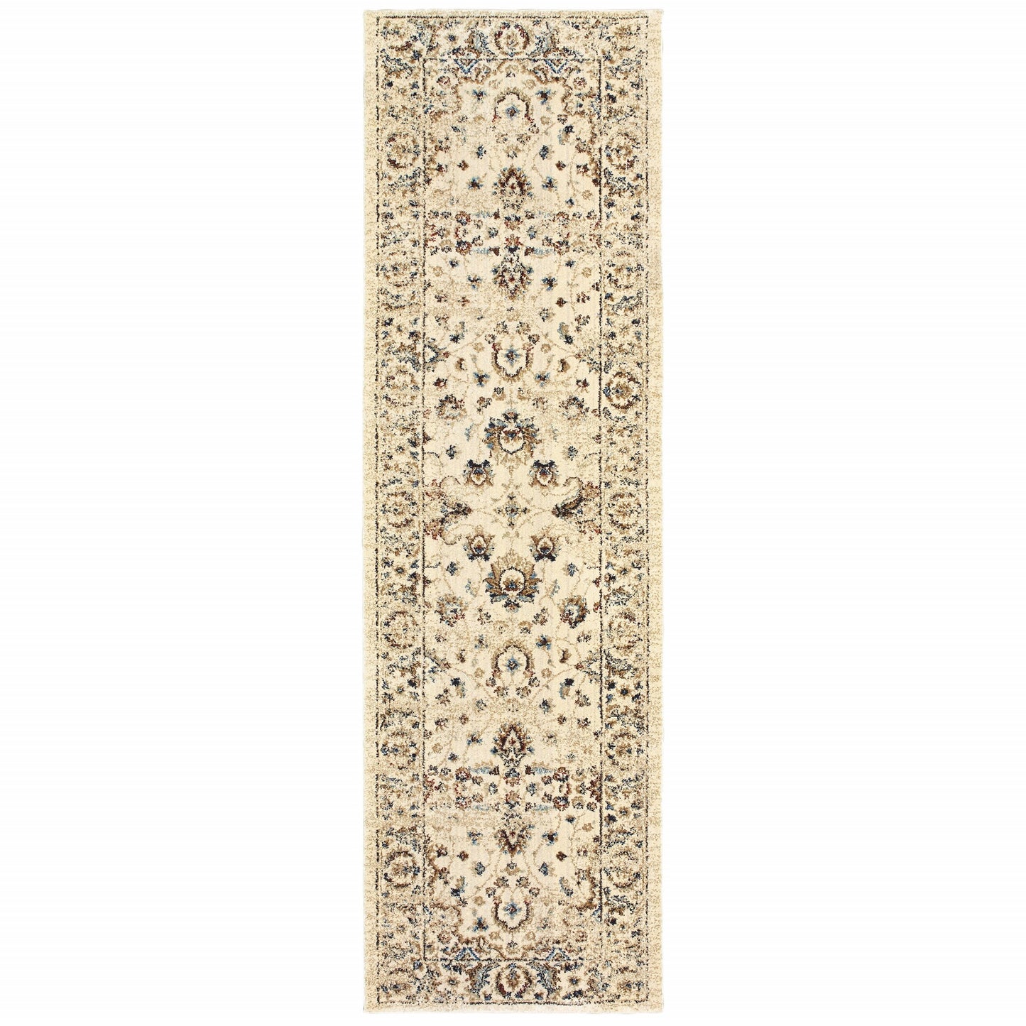 4' X 6' Ivory And Gold Distressed Indoor Area Rug