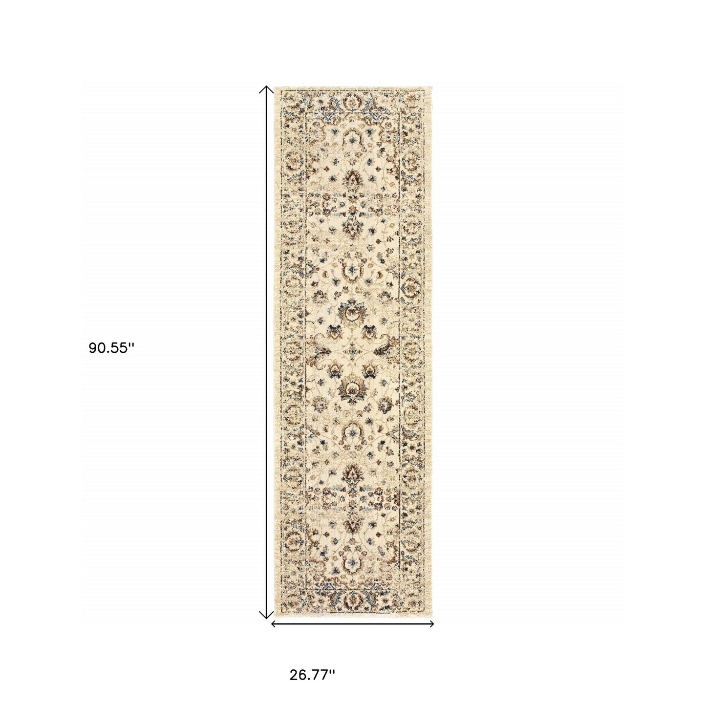 4' X 6' Ivory And Gold Distressed Indoor Area Rug