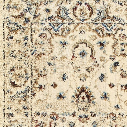 4' X 6' Ivory And Gold Distressed Indoor Area Rug