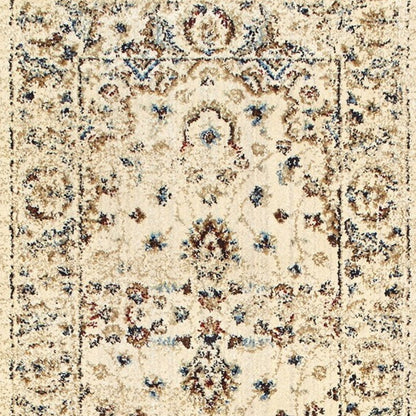 4' X 6' Ivory And Gold Distressed Indoor Area Rug