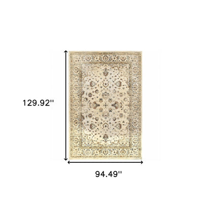 4' X 6' Ivory And Gold Distressed Indoor Area Rug