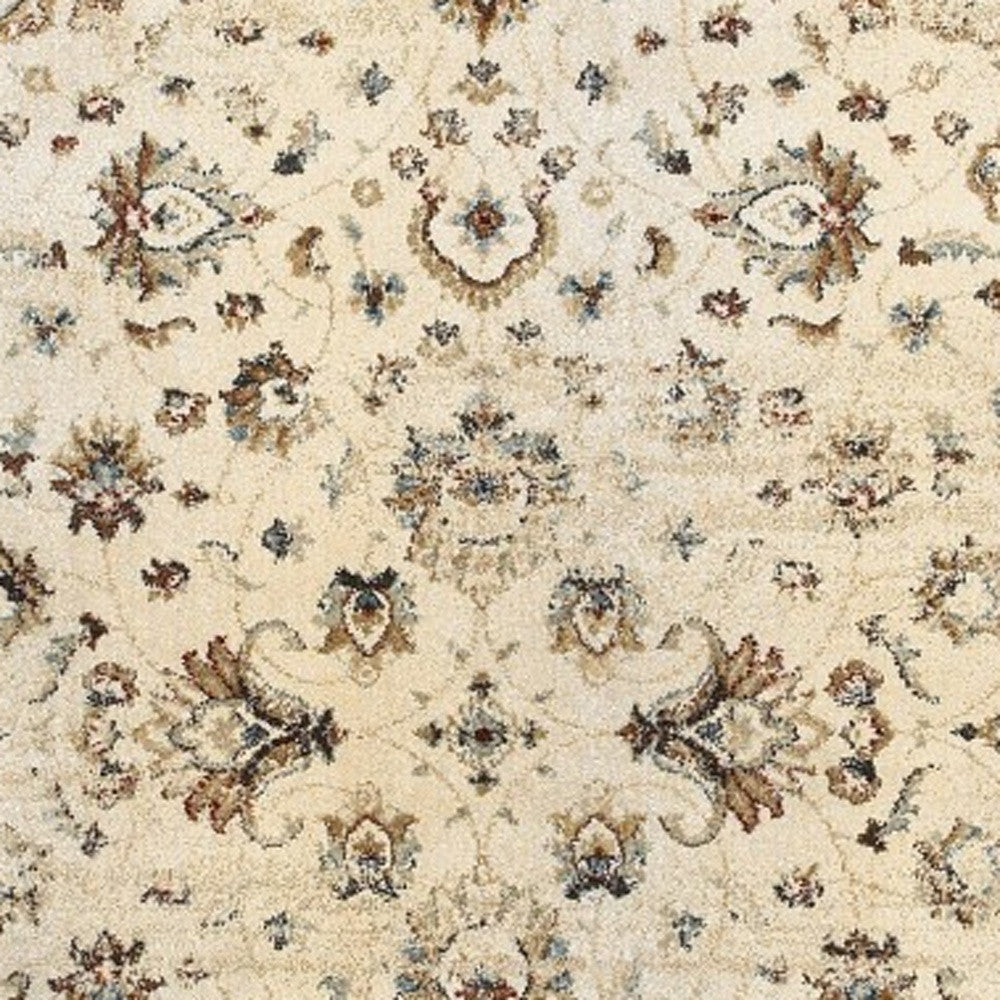 4' X 6' Ivory And Gold Distressed Indoor Area Rug