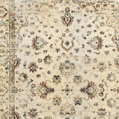 4' X 6' Ivory And Gold Distressed Indoor Area Rug