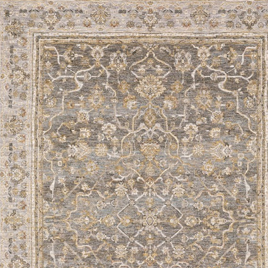 7' X 10' Beige Grey Machine Woven Oriental Indoor Arean Rug