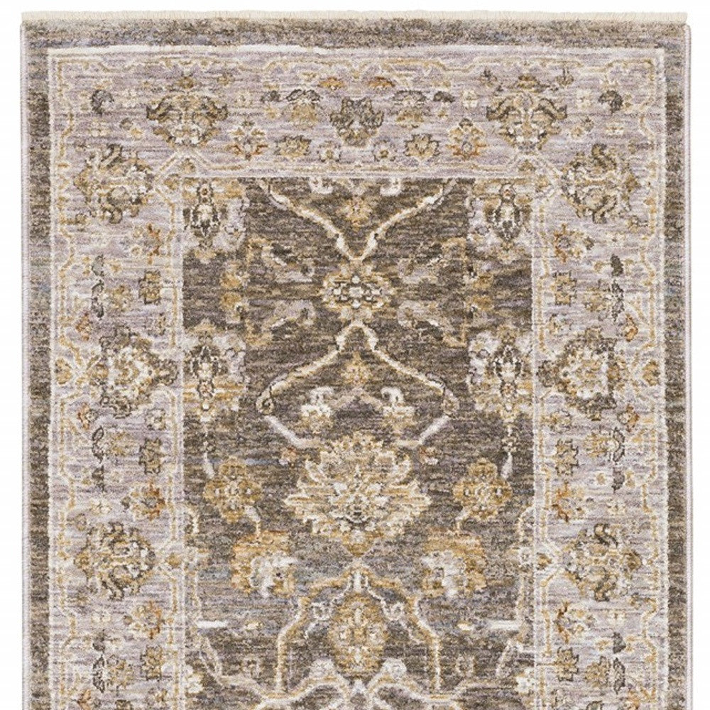 7' X 10' Beige Grey Machine Woven Oriental Indoor Arean Rug