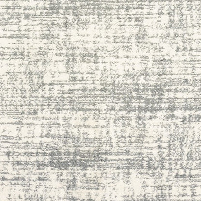 8' X 11' Ivory And Gray Abstract Strokes Area Rug