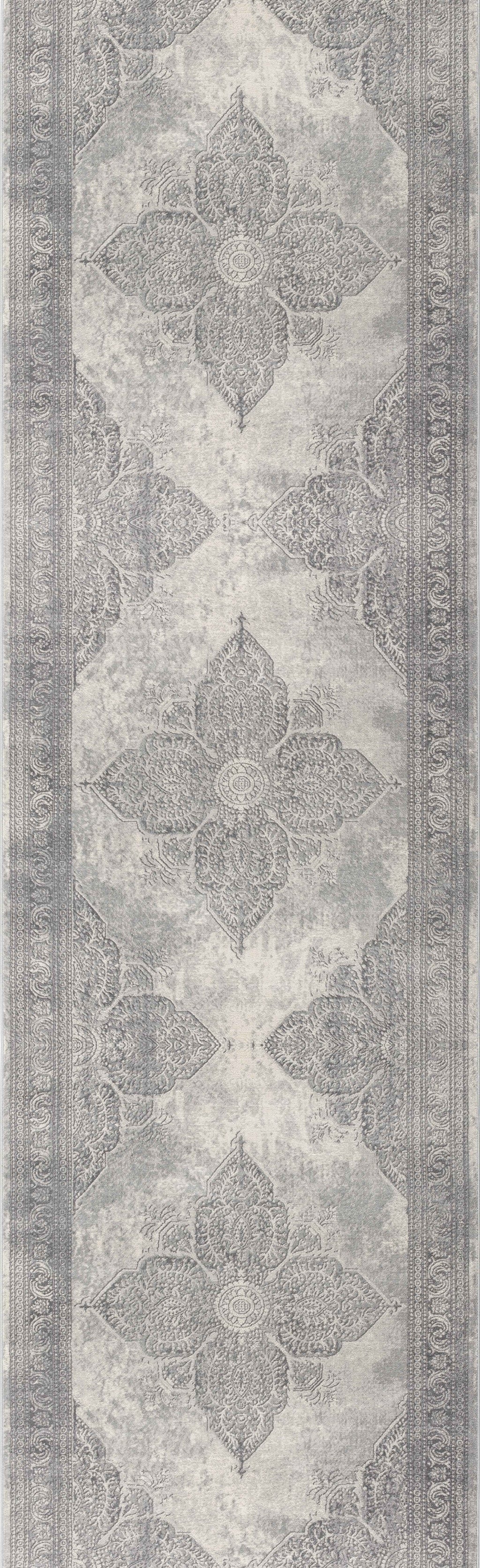 4' X 6' Gray Distressed Medallion Area Rug