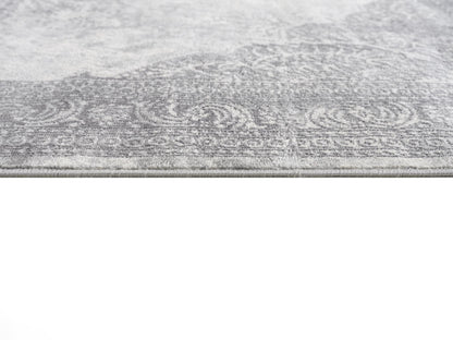 4' X 6' Gray Distressed Medallion Area Rug