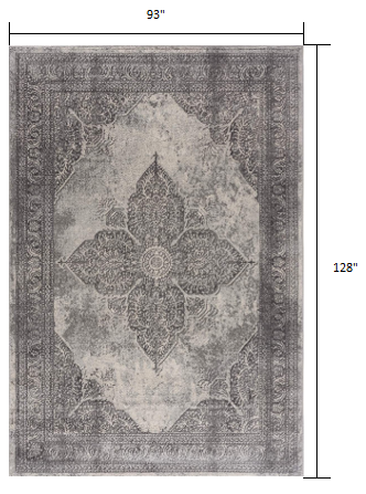 4' X 6' Gray Distressed Medallion Area Rug