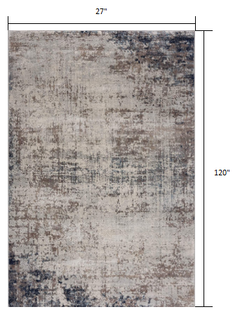 4' X 6' Navy Blue Distressed Striations Area Rug