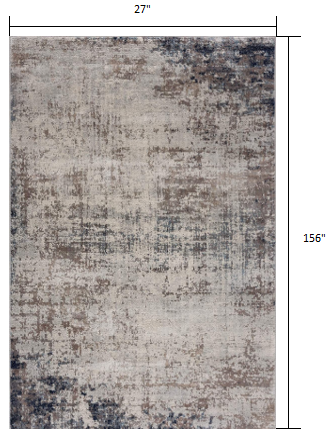 4' X 6' Navy Blue Distressed Striations Area Rug