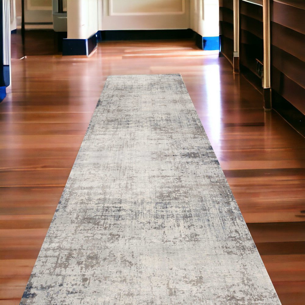 4' X 6' Navy Blue Distressed Striations Area Rug