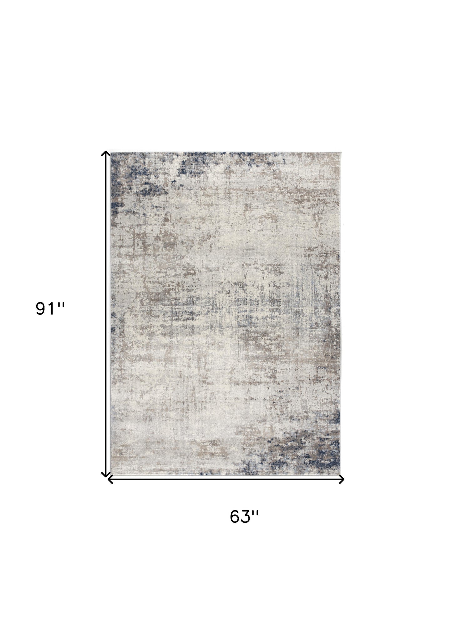 4' X 6' Navy Blue Distressed Striations Area Rug