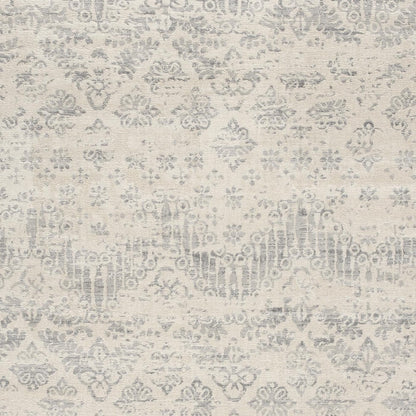 4' X 6' Ivory Distressed Ikat Pattern Area Rug