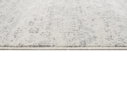 4' X 6' Ivory Distressed Ikat Pattern Area Rug