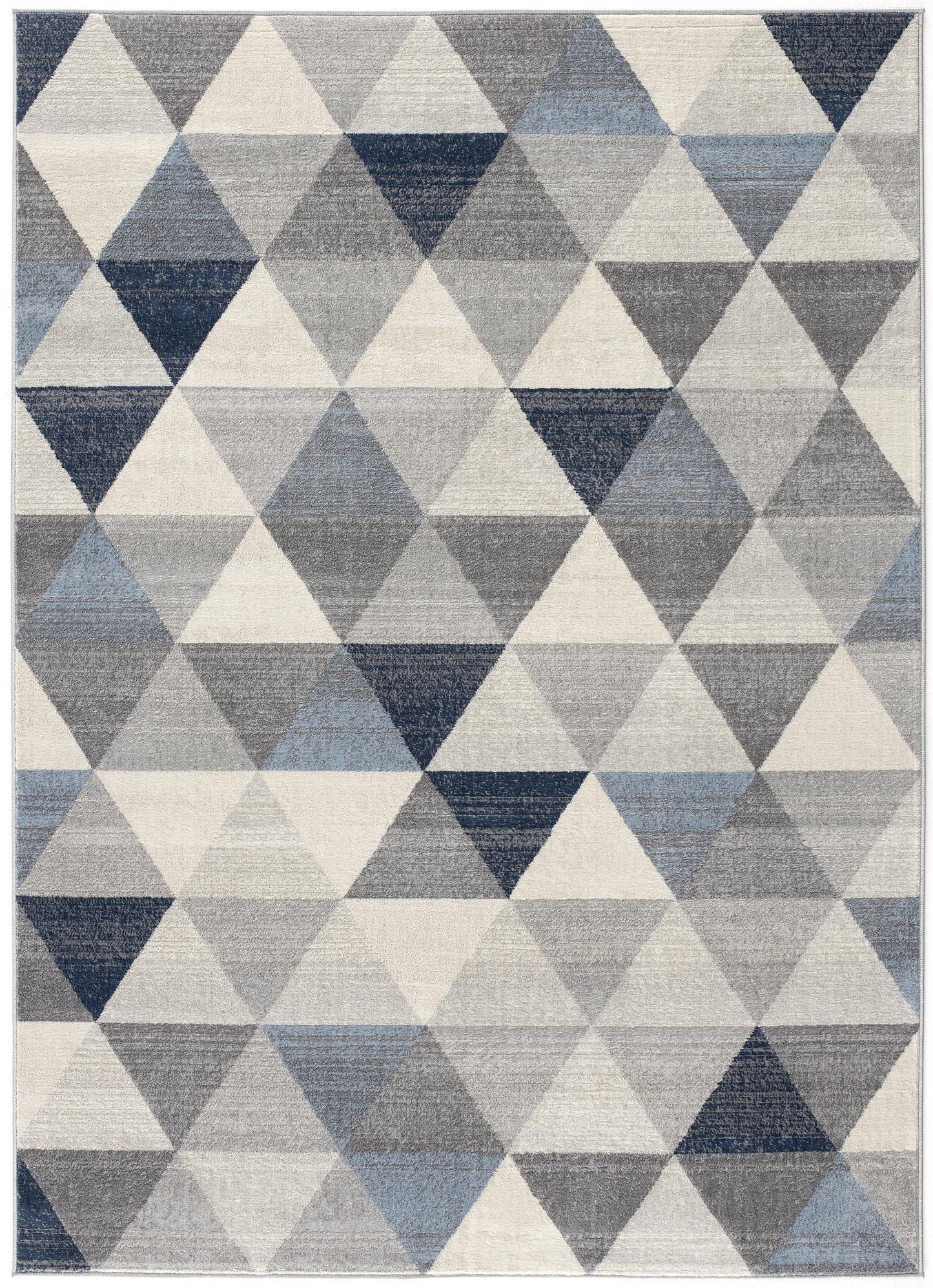 2' X 6' Navy Blue Geometric Diamond Area Rug