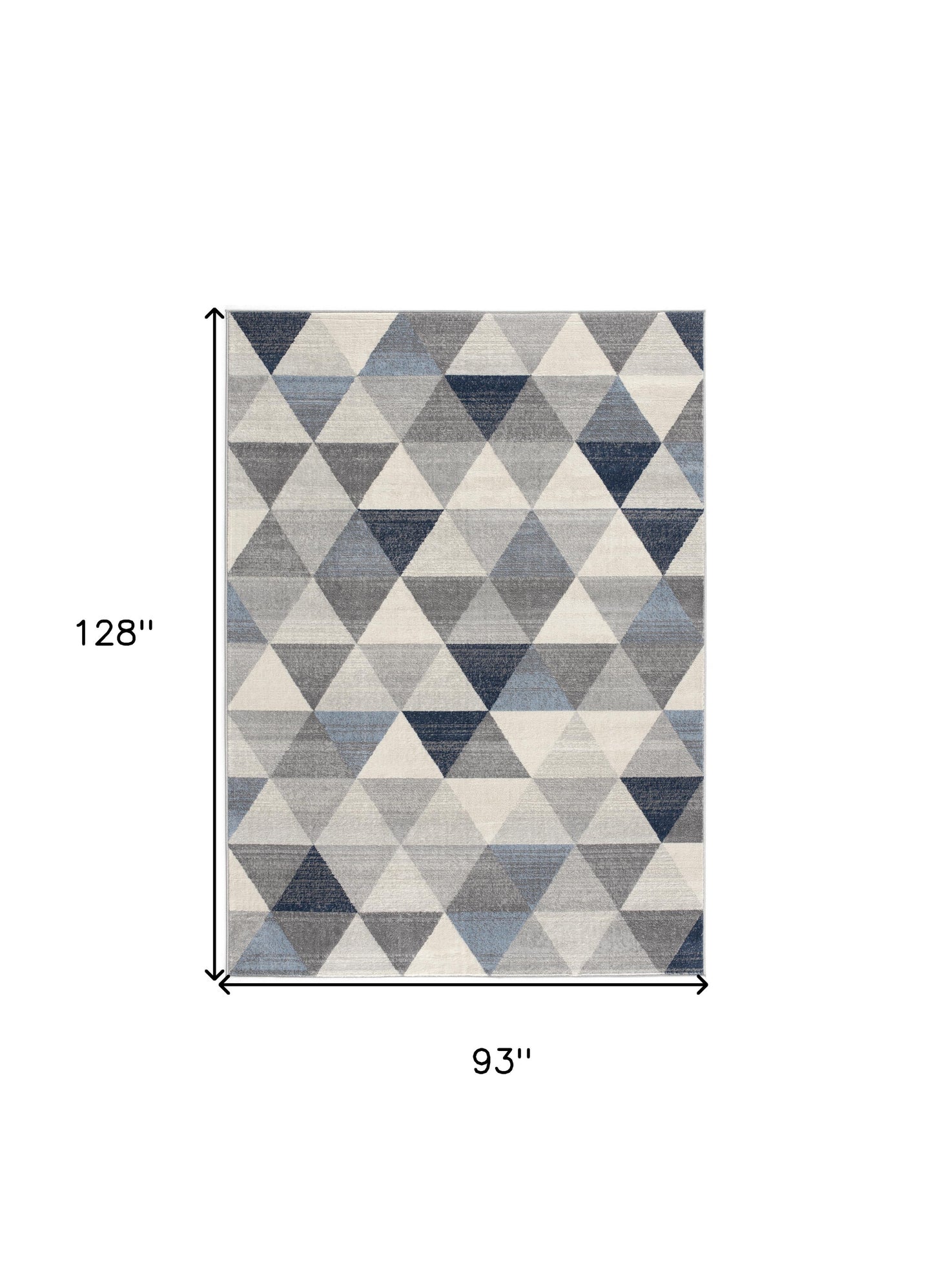 2' X 6' Navy Blue Geometric Diamond Area Rug