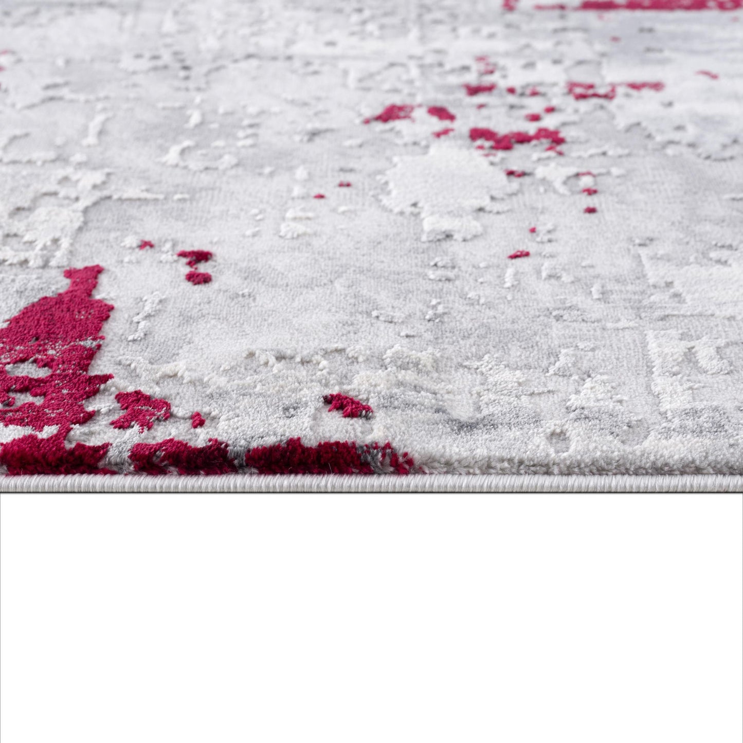 5' X 7' Red Abstract Dhurrie Area Rug