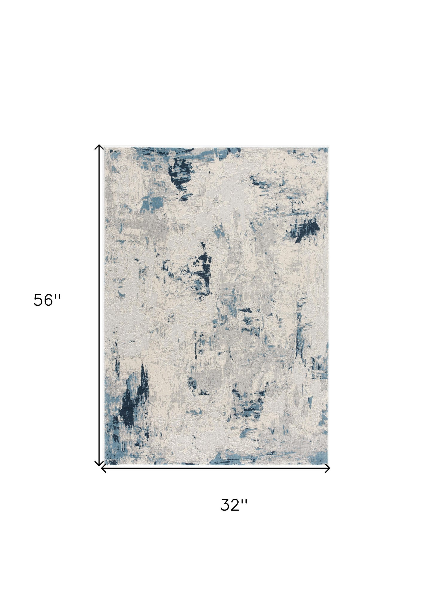 10' Blue Abstract Dhurrie Runner Rug