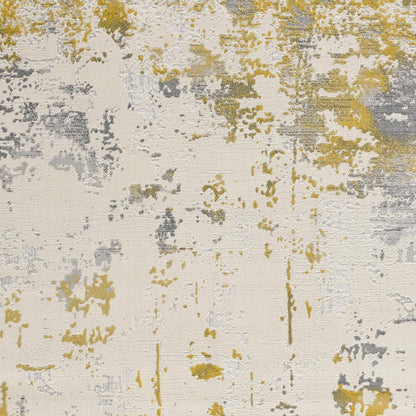 4' X 6' Gold Abstract Dhurrie Area Rug