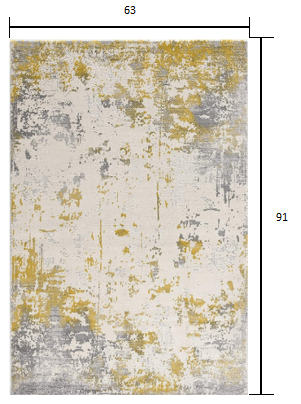 4' X 6' Gold Abstract Dhurrie Area Rug