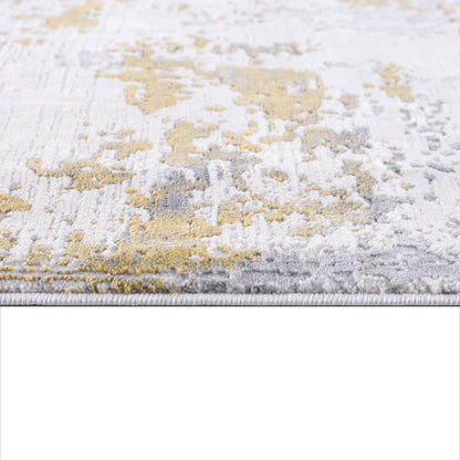 4' X 6' Gold Abstract Dhurrie Area Rug