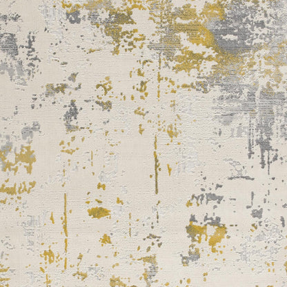 4' X 6' Gold Abstract Dhurrie Area Rug