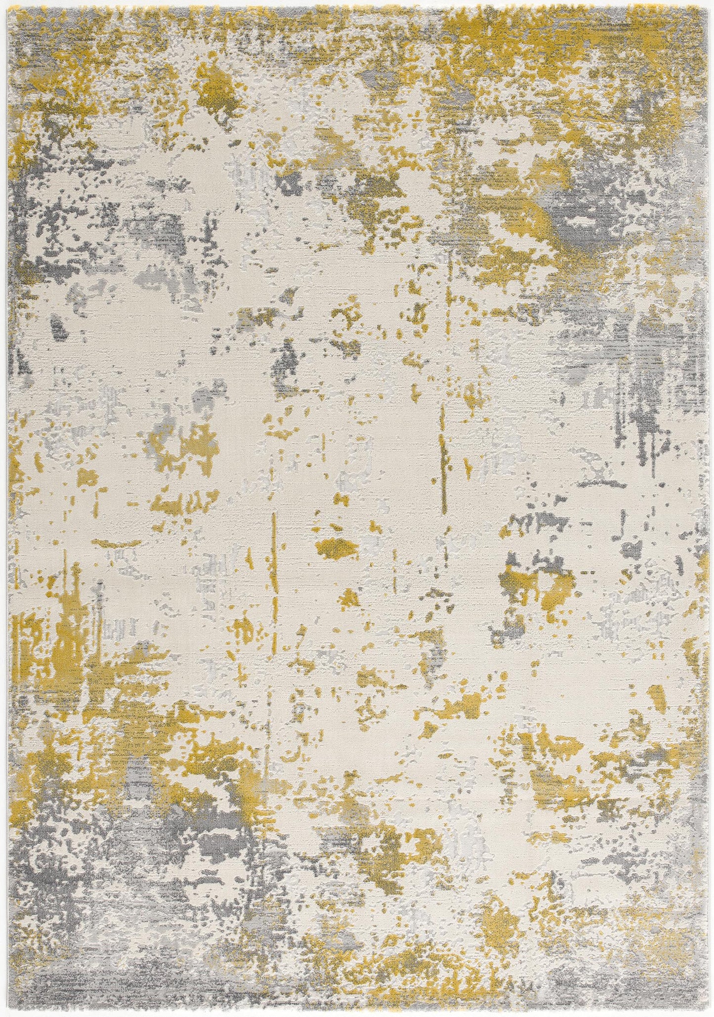 4' X 6' Gold Abstract Dhurrie Area Rug