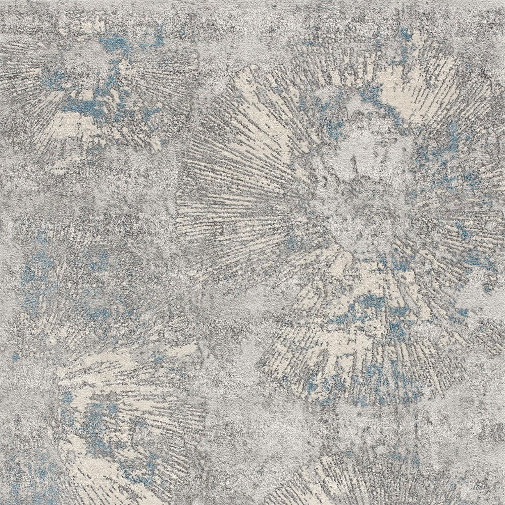 8' X 10' Blue Abstract Dhurrie Area Rug