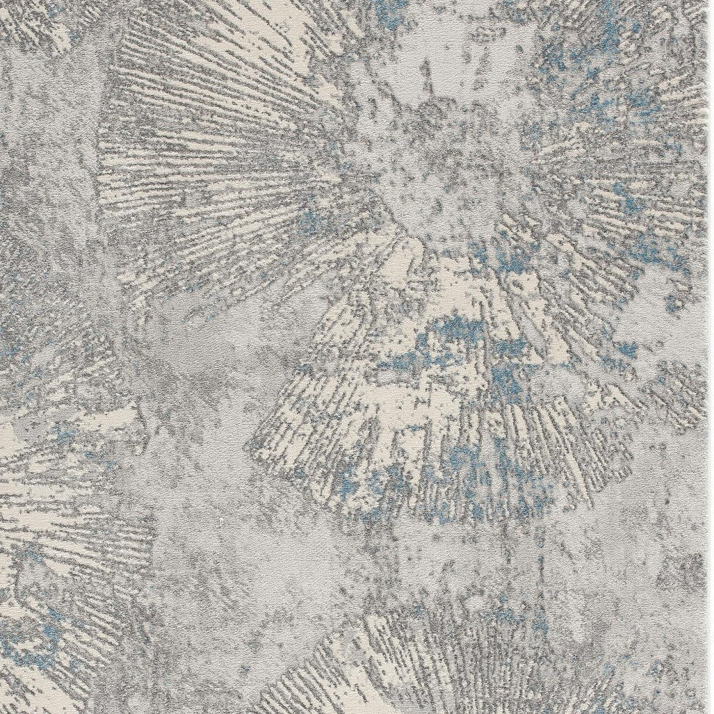 8' X 10' Blue Abstract Dhurrie Area Rug