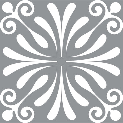 4" X 4" Gray And White Spire Peel And Stick Removable Tiles
