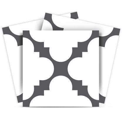 7" X 7" Dark Gray And White Tri Peel And Stick Tiles