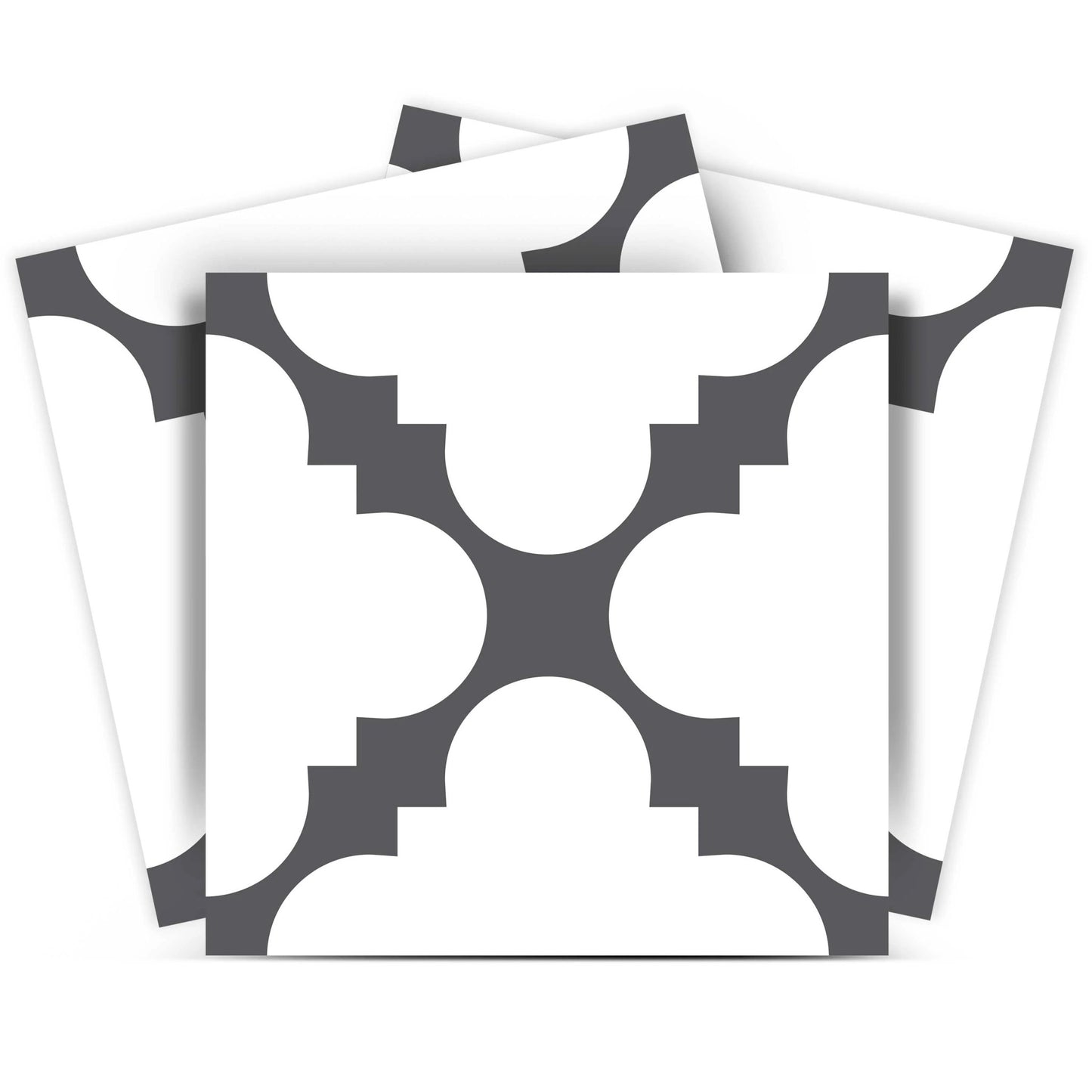 7" X 7" Dark Gray And White Tri Peel And Stick Tiles