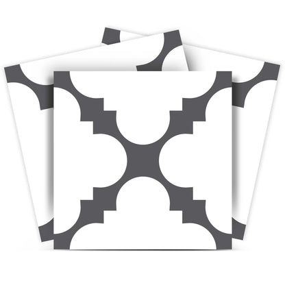 7" X 7" Dark Gray And White Tri Peel And Stick Tiles