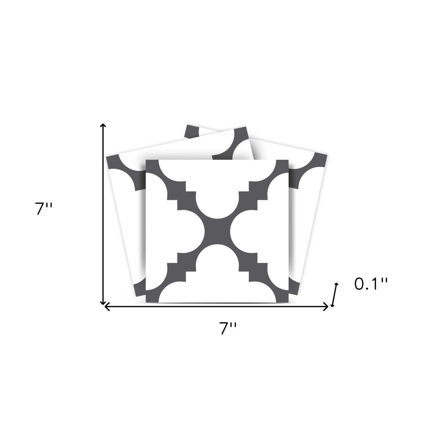 7" X 7" Dark Gray And White Tri Peel And Stick Tiles