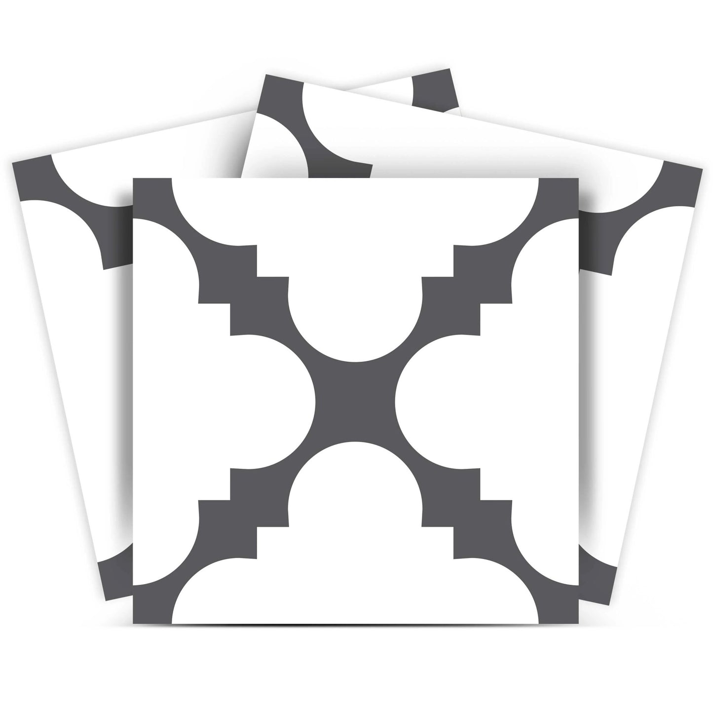 7" X 7" Dark Gray And White Tri Peel And Stick Tiles