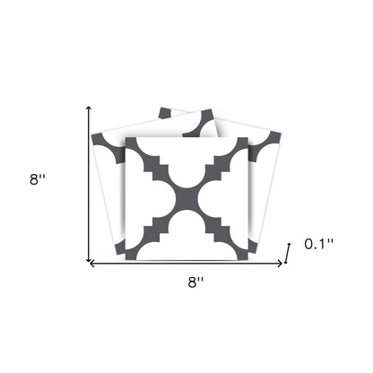 7" X 7" Dark Gray And White Tri Peel And Stick Tiles