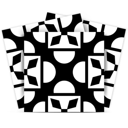 8" X 8" Black And White Coli Peel And Stick Tiles