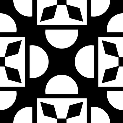 8" X 8" Black And White Coli Peel And Stick Tiles