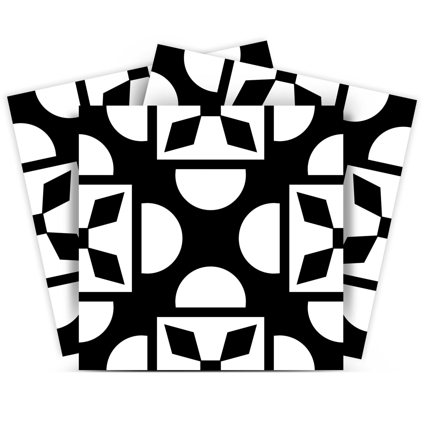 8" X 8" Black And White Coli Peel And Stick Tiles