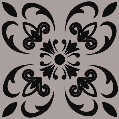 4" X 4" Light Grey And Cream Orchid Peel And Stick Removable Tiles