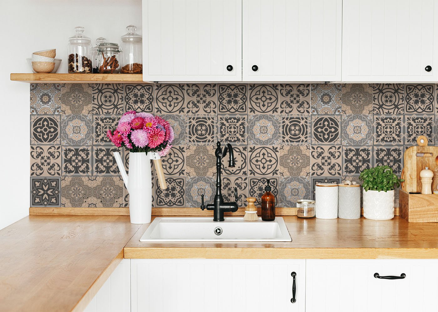 4" X 4" Espresso Brown Mosaic Peel And Stick Removable Tiles