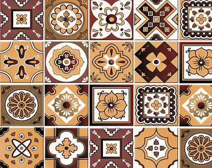 4" X 4" Shades Of Brown Mosaic Peel And Stick Removable Tiles