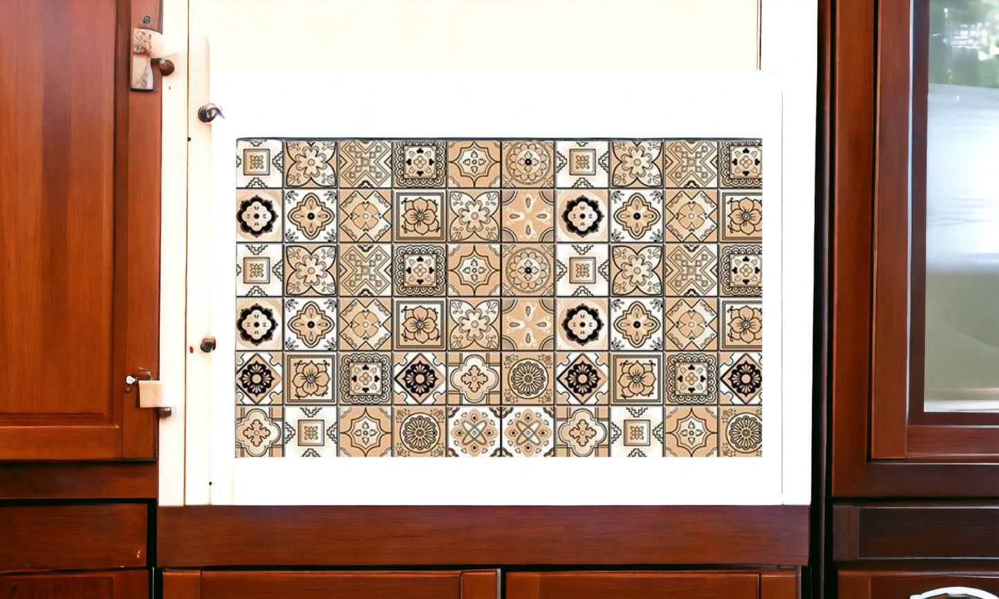 4" X 4" Shades Of Taupe Mosaic Peel And Stick Removable Tiles