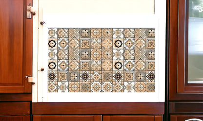 4" X 4" Shades Of Taupe Mosaic Peel And Stick Removable Tiles