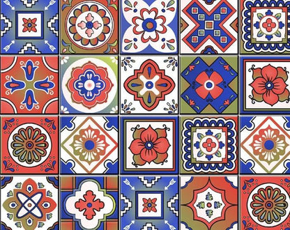 4" X 4" Mediterra Terra Cotta Mosaic Peel And Stick Removable Tiles