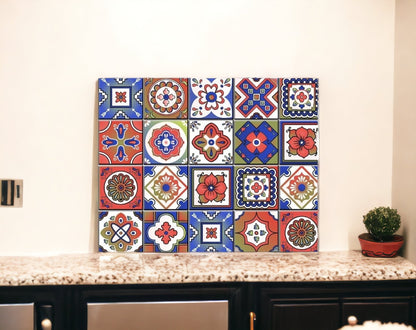 4" X 4" Mediterra Terra Cotta Mosaic Peel And Stick Removable Tiles