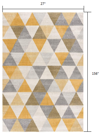 4' X 6' Yellow and Ivory Geometric Area Rug