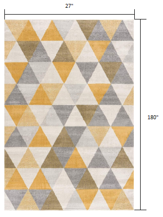 4' X 6' Yellow and Ivory Geometric Area Rug